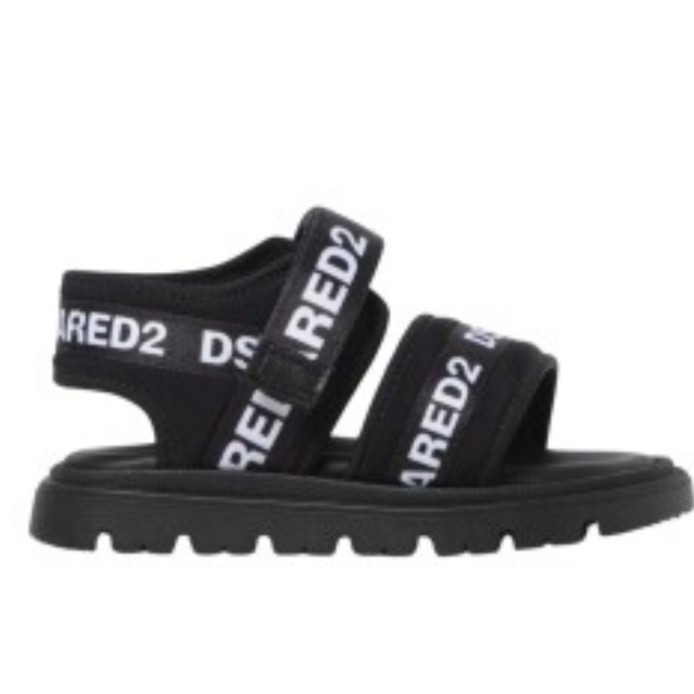 DSQUARED2 Kids Black Logo Sandals UNISEX Size 22